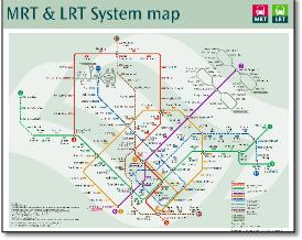 Singapore MRT & LRT train / rail map